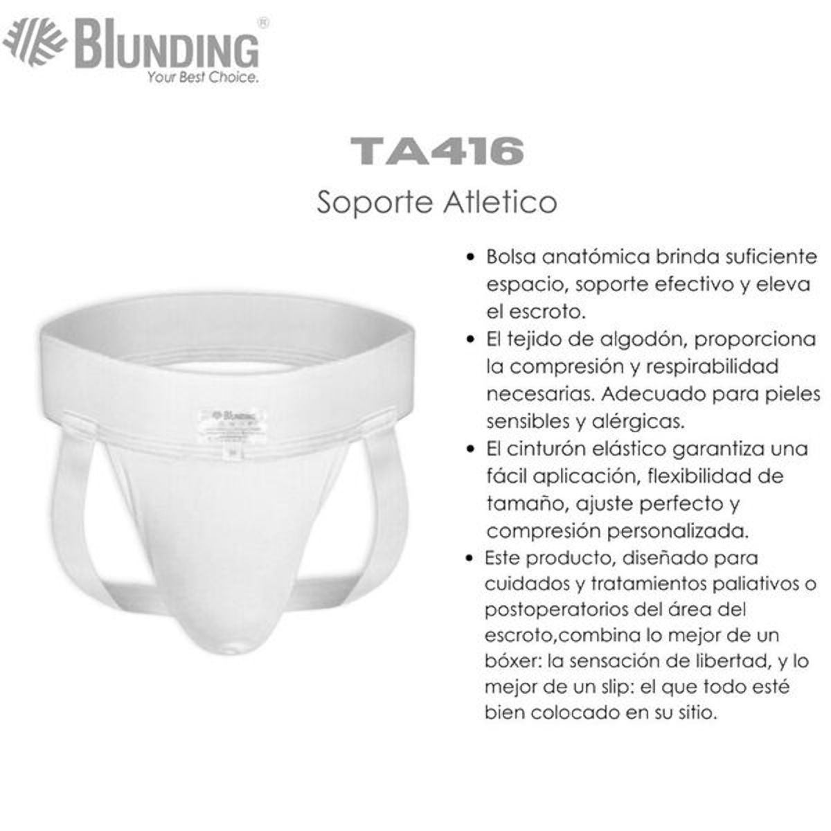 BLUNDING - Soporte Inguinal Jockstrap Atlético Suspensorio Deportivo - Talla XL