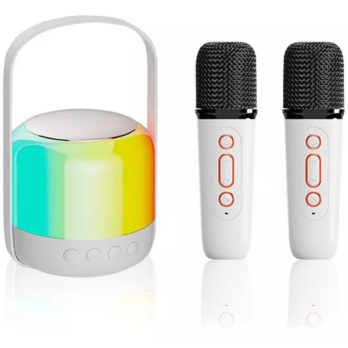 GENERICO - Mini Bluetooth Máquina De Karaoke Para Con 2 Micrófono