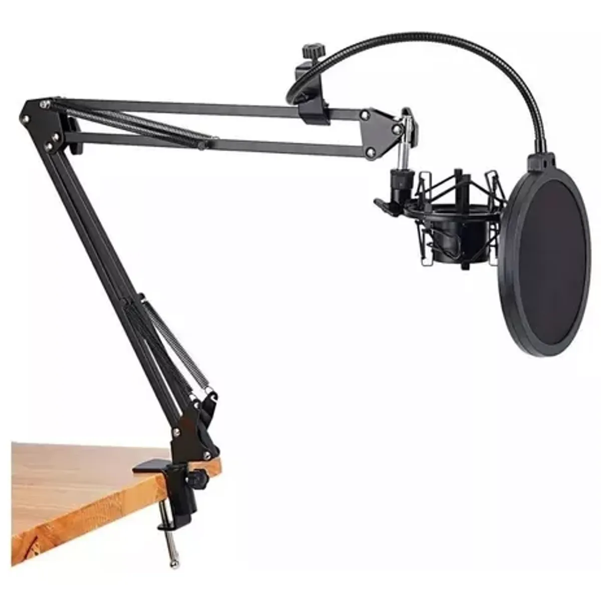 GENERICO - Kit Profesional Brazo Microfono Antipop Soporte Araña Studio