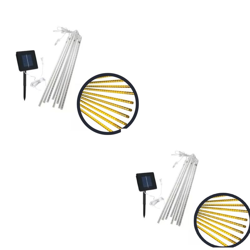 GENERICO - X2 Luces Tubo Solar Led Luces Meteoro Cascada Lluvia Jardín Cálida
