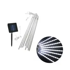 GENERICO - Luces Tubo Solar Led Luces Meteoro Cascada Lluvia Jardín Blanco Frío