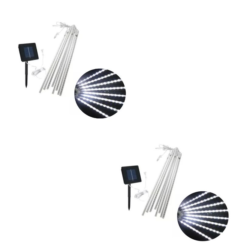 GENERICO - X2 Tubo Solar Led Luces Meteoro Cascada Lluvia Jardín Blanco Frío
