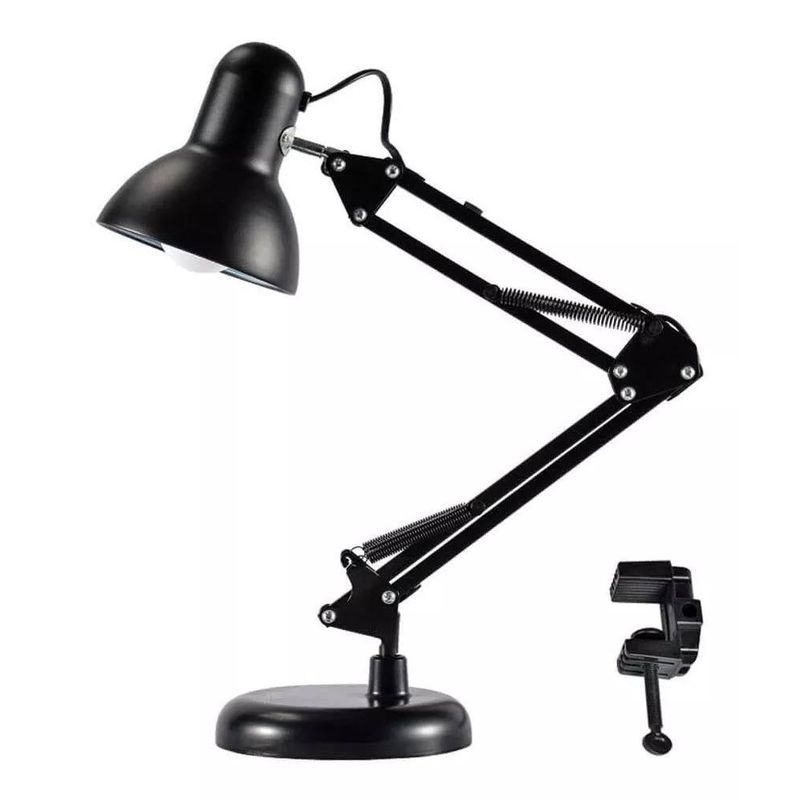 GENERICO - Lampara brazo flexible escritorio base de mesa clip