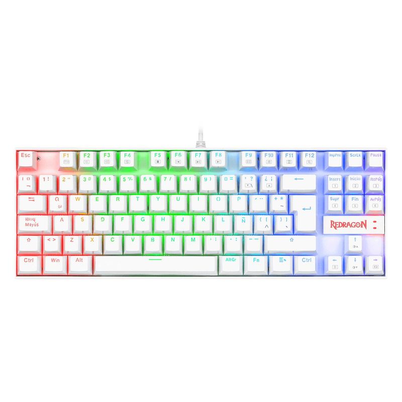 REDRAGON - Teclado Gamer Redragon Kumara K552 RGB TKL Sw Red Español White