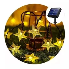 GENERICO - GUIRNALDA SOLAR ESTRELLA CALIDA TRANSPARENTE 6.5 MTS 30 L