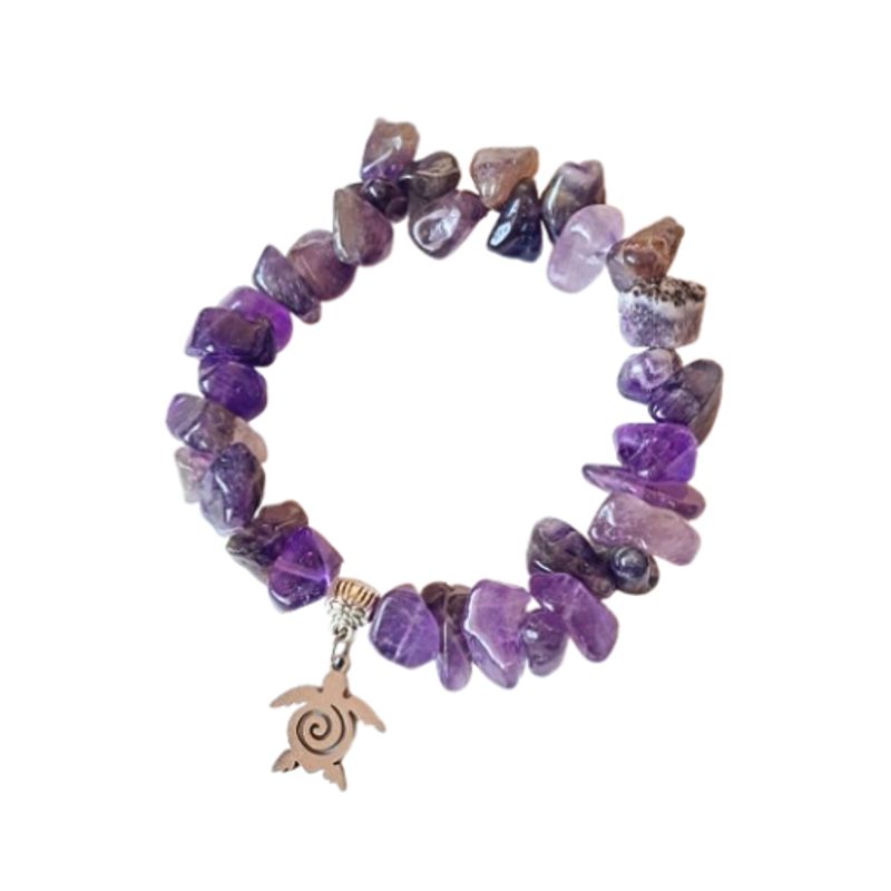 GENERICO - Pulsera Amatista de piedra rústica