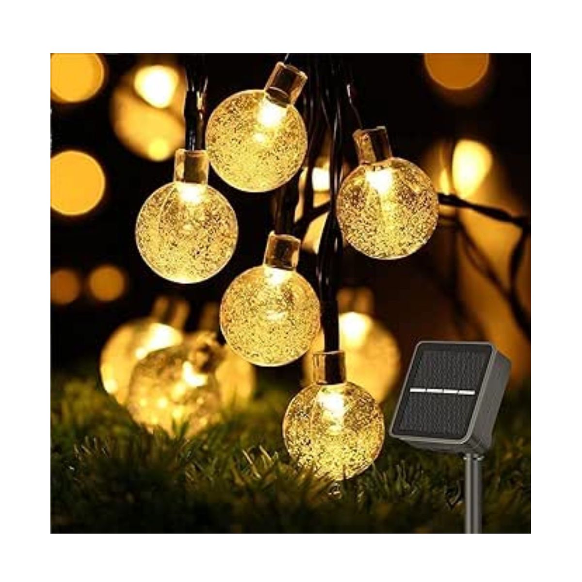 GENERICO - GUIRNALDA SOLAR ESFERA CALIDA TRANSPARENTE 6.5 MTS 30 L