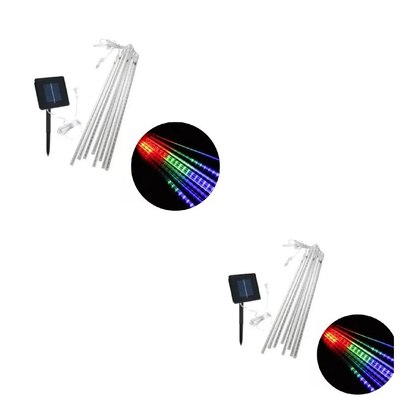 GENERICO - X2 Tubo Solar Led Luces Meteoro Cascada Lluvia Jardín Multicolor