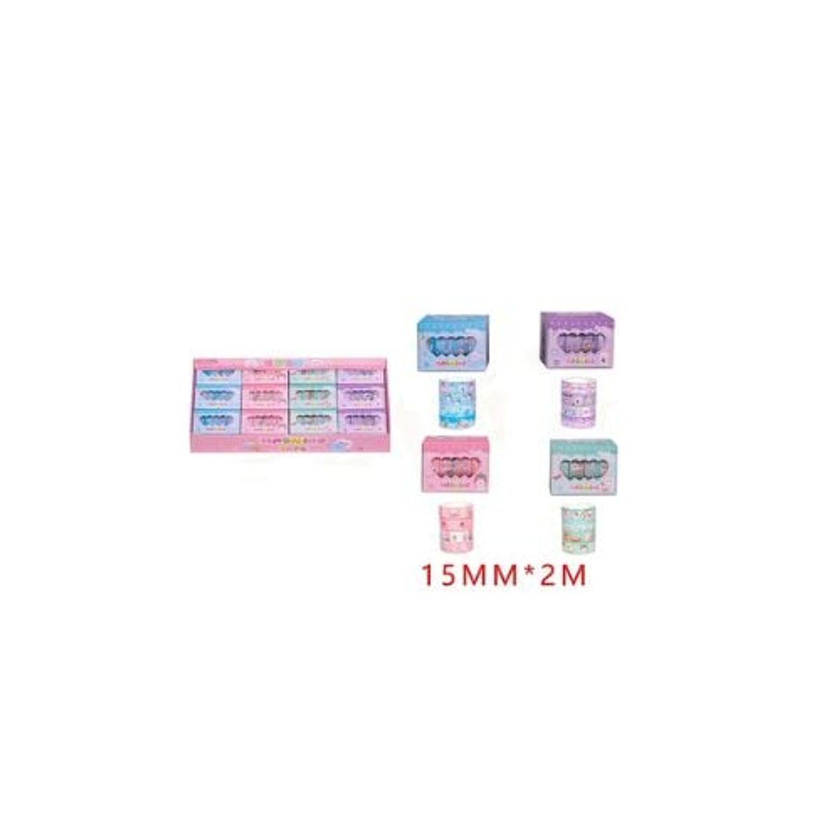 GENERICO - Cinta Adhesiva Puppy Kawaii 2M 12pcs