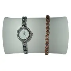 GENERICO - Reloj mujer y pulsera elegante forma de corazón y diamantes imitación