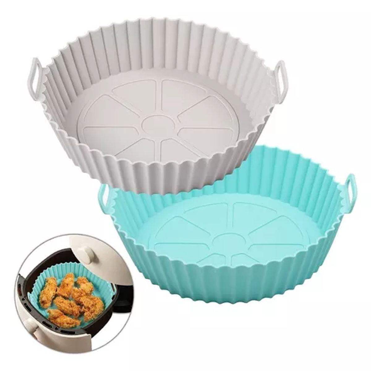 GENERICO - Pack X2 Molde Silicona Antiadherente Para Freidora De Aire