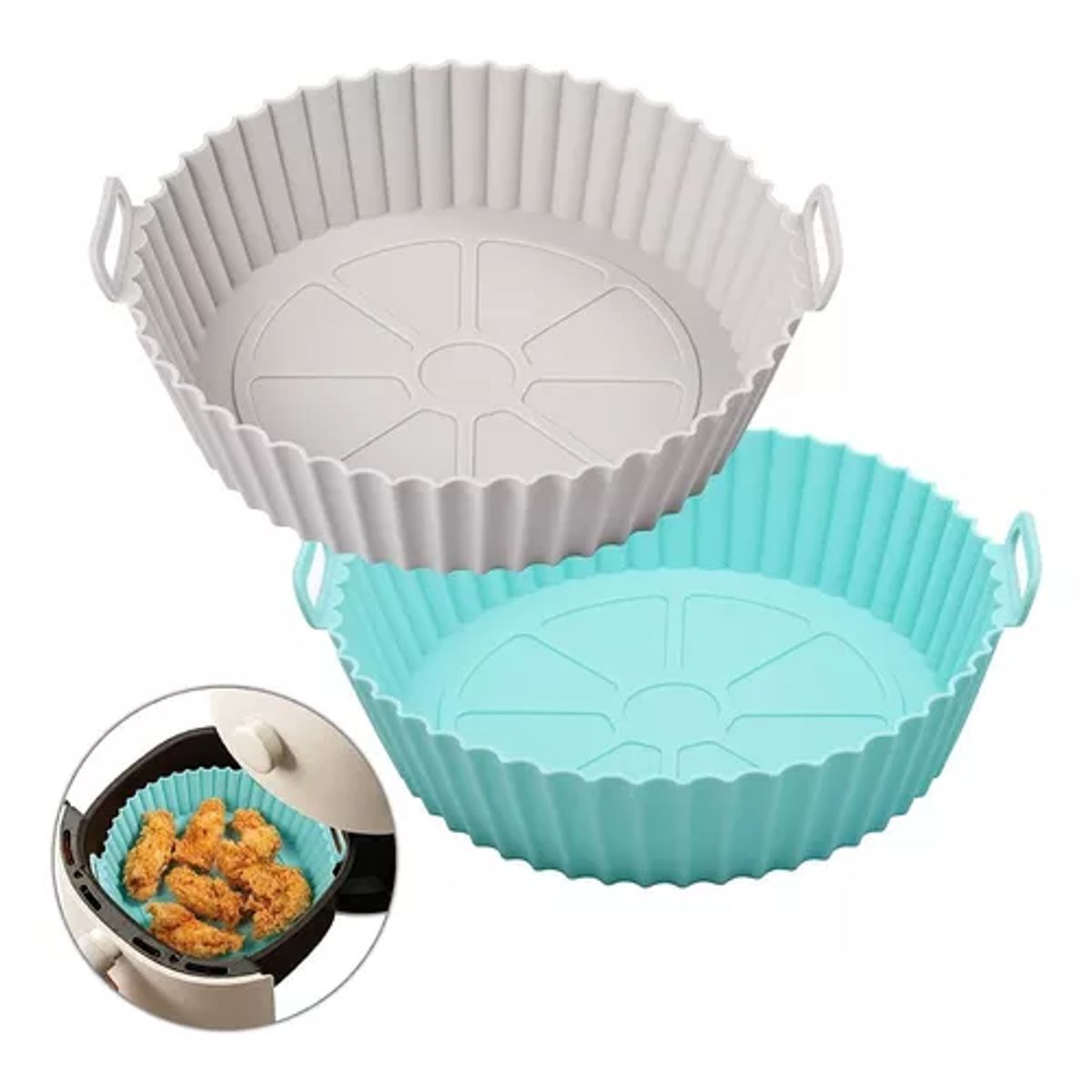 GENERICO - Pack X2 Molde Silicona Antiadherente Para Freidora De Aire