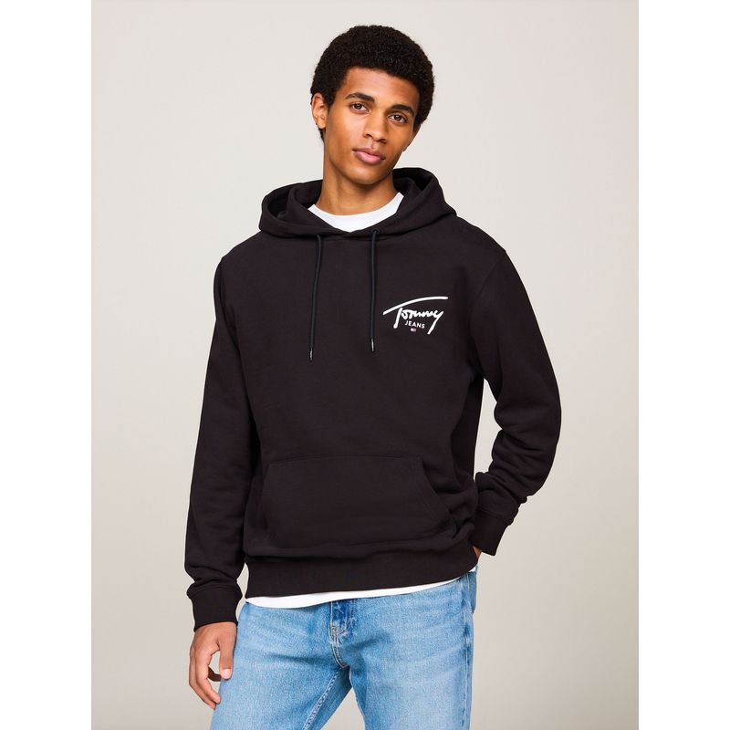 TOMMY HILFIGER - Polerón de Hombre Distintivo Negro Tommy Jeans