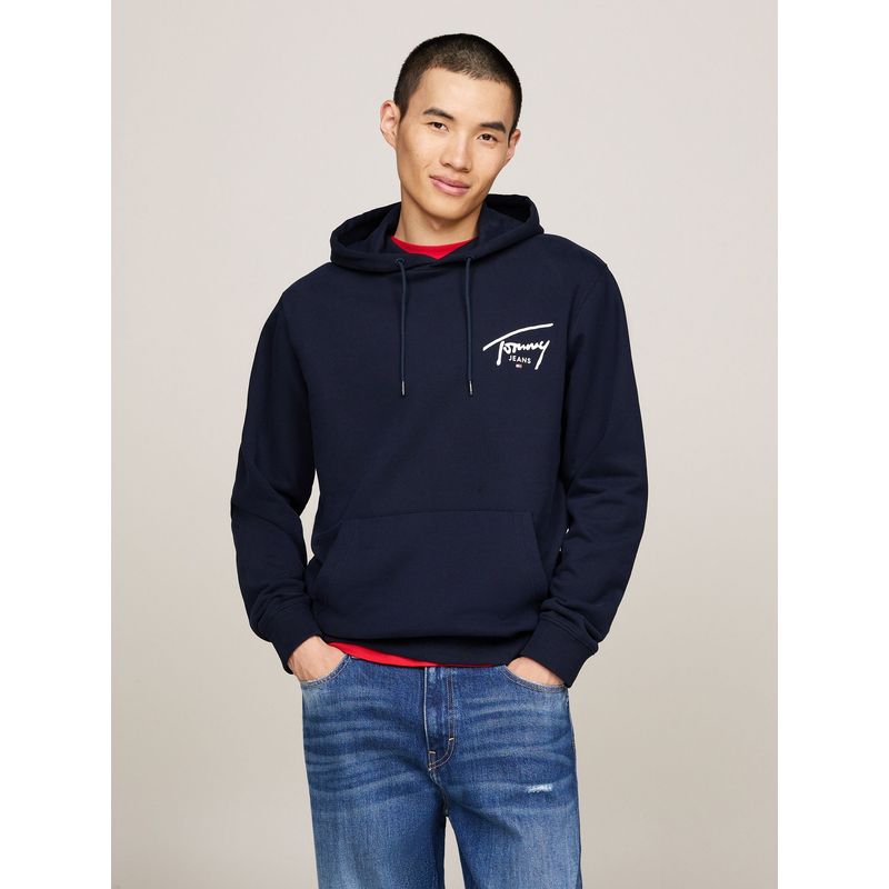TOMMY HILFIGER - Polerón Hoodie Distintivo Azul Tommy Jeans