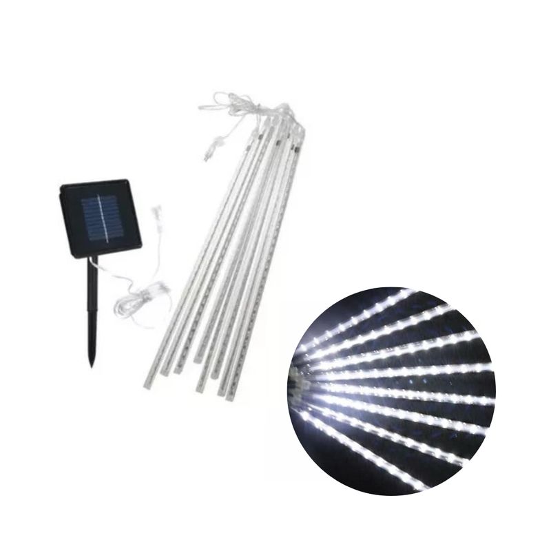 GENERICO - Luces Tubo Solar Led Luces Meteoro Cascada Lluvia Jardín Blanco Frío
