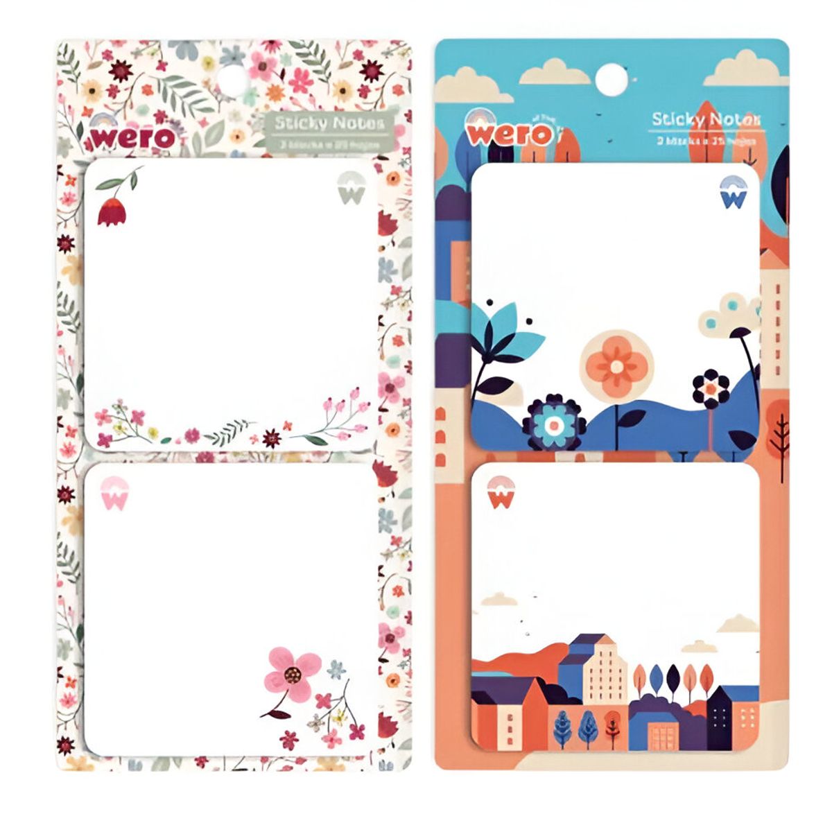 GENERICO - Pack de 2 Set de notas adhesivas Diseño Wanderlust