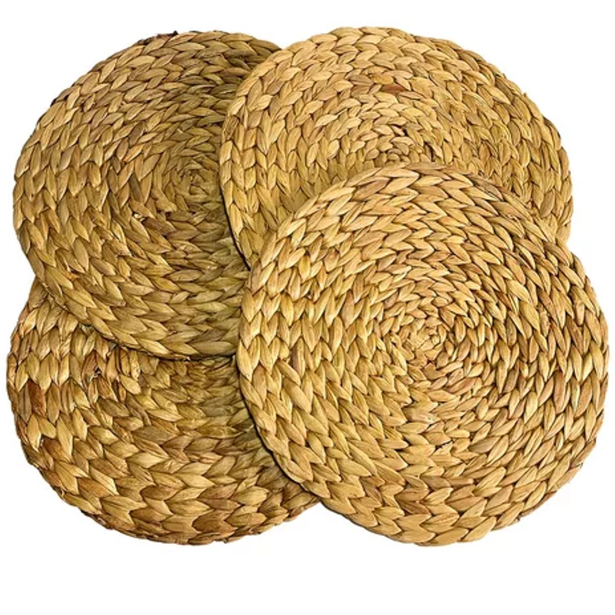 GENERICO - Set 4 Manteles Individuales De 35 Cm Redondos Fibra Natural