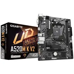 GIGABYTE - Placa Madre A520M K V2 AMD Socket AM4 2xDDR4 m-ATX