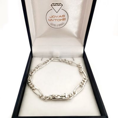 Imagen 2 del producto Pulsera Hombre Figaro Broche Tubo Plata Nacional 950 Juvenil