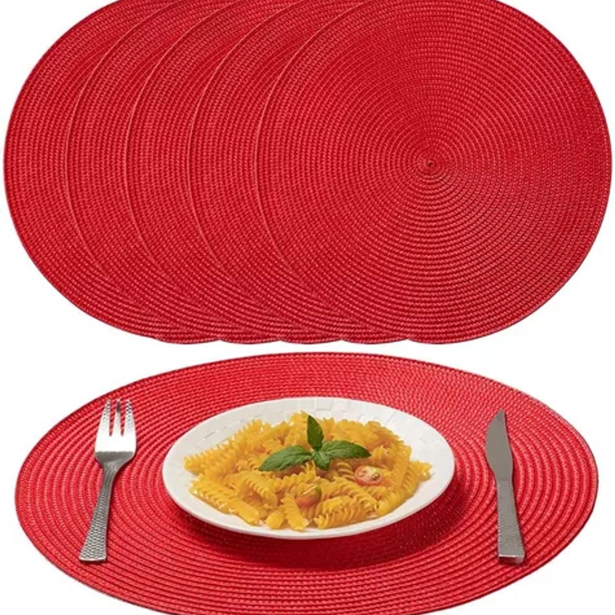 GENERICO - Set De 6 Individuales Redondos Trenzados 38 Cm