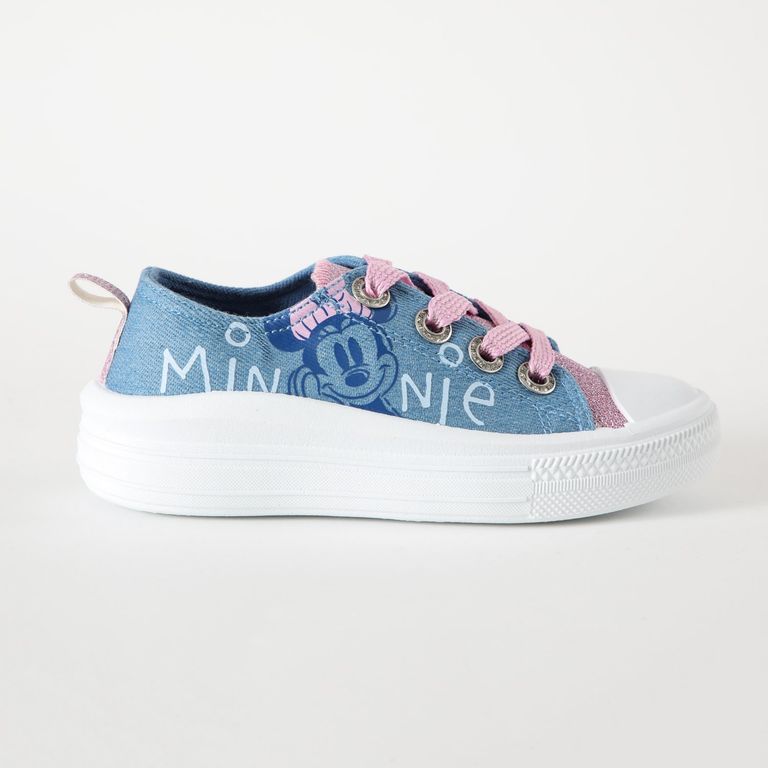 DISNEY Zapatilla Lona Niña Feliz Minnie Celeste Disney