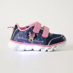 DISNEY - Zapatilla Con Luces Niña Puntos Minnie Azul