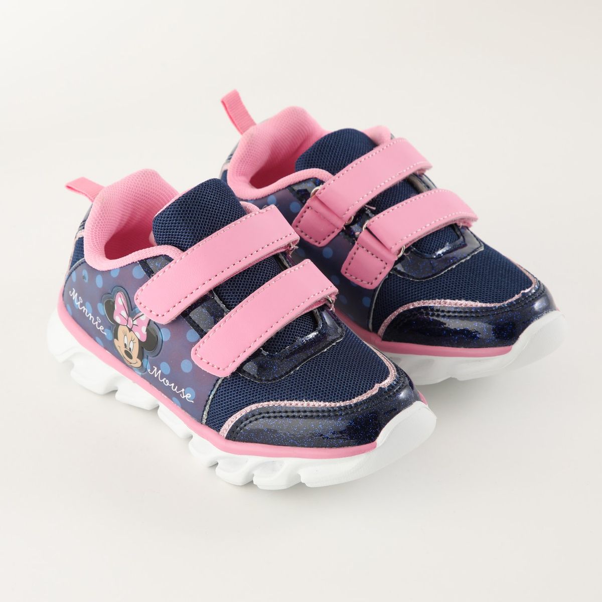 DISNEY - Zapatillas Con Luces Niña Puntos Minnie Azul Disney