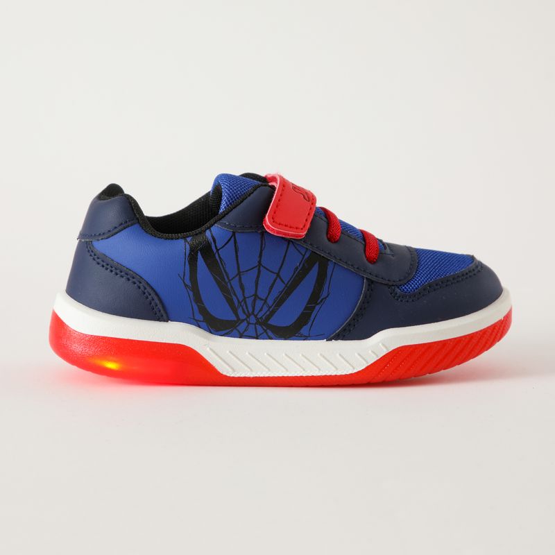 MARVEL - Zapatilla Con Luces Niño Monocromatico Spiderman Azul Marvel