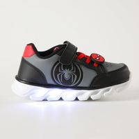 Zapatillas Con Luces Niño Araña Spiderman Negro