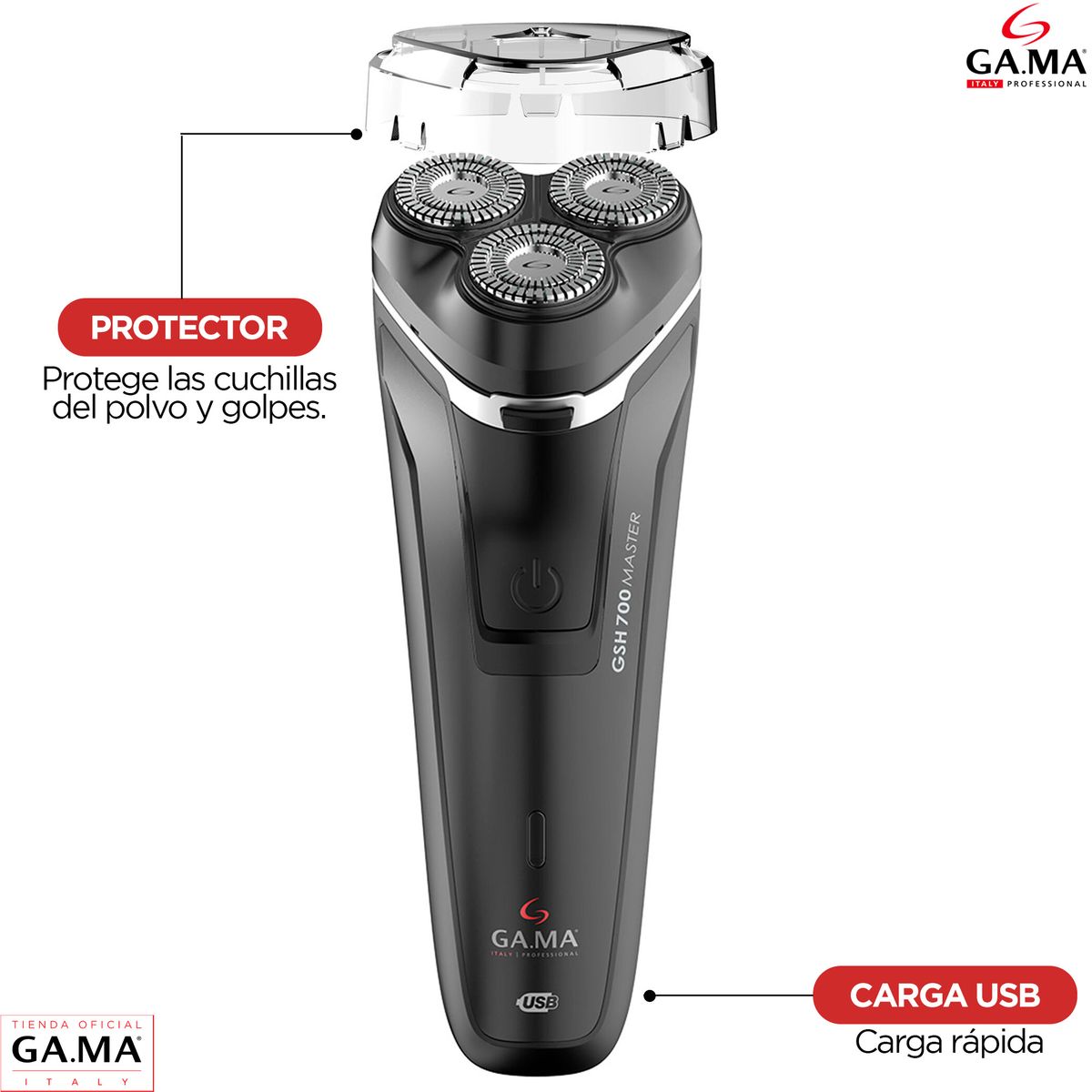 GAMA - Máquina De Afeitar Master Gama Gsh 700 Usb Portátil