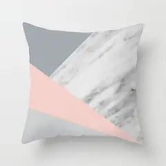 GENERICO - Funda Cojin Moderno Urbano Poliéster 45x45cm Mármol Rosado