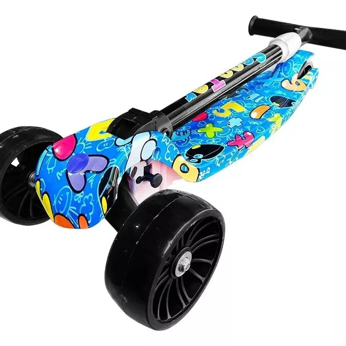 GENERICO - Scooter Monopatin Kids Plegable Diseños Ruedas Led Niño Azul