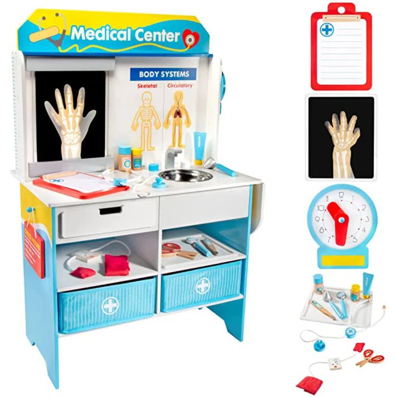 SPACEZAT - Consulta Médica Juego Simulación Doctor de Madera 80x30x96