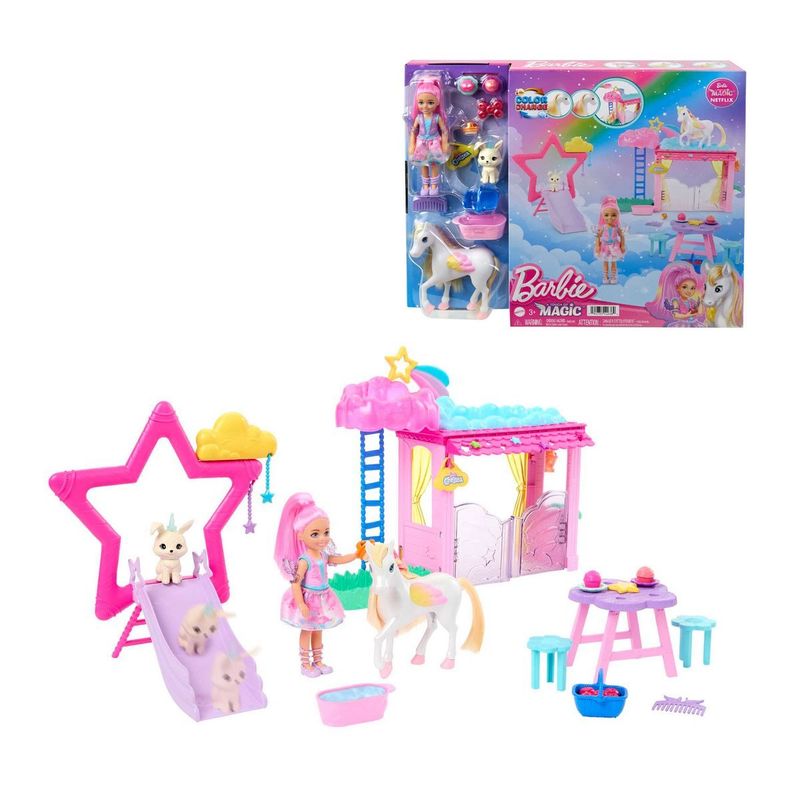 BARBIE - BARBIE A TOUCH OF MAGIC SET DE JUEGO CHELSEA Y PEGASO