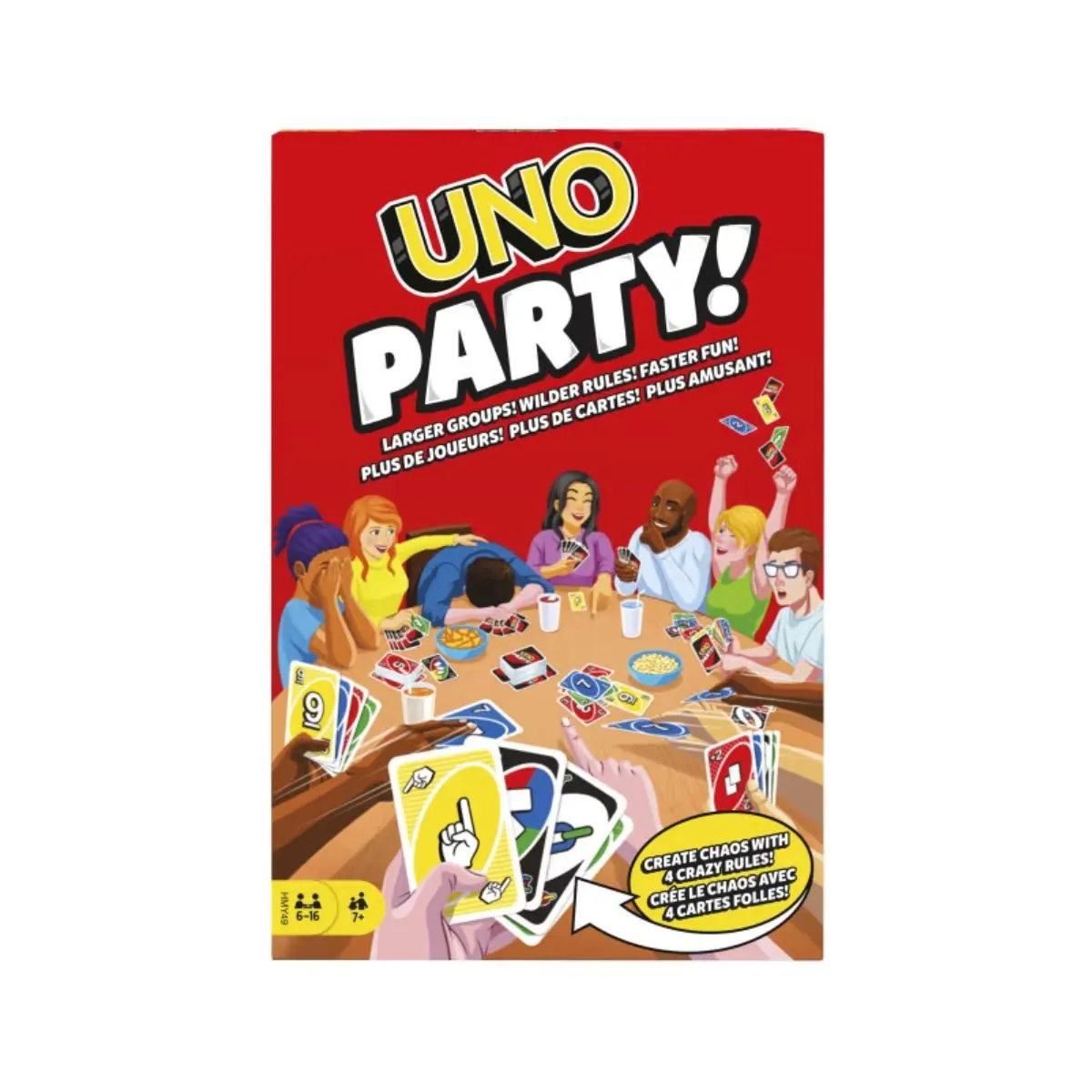 ANSALDO - Juego de cartas GAMES UNO Party 6 a 16 jugadores