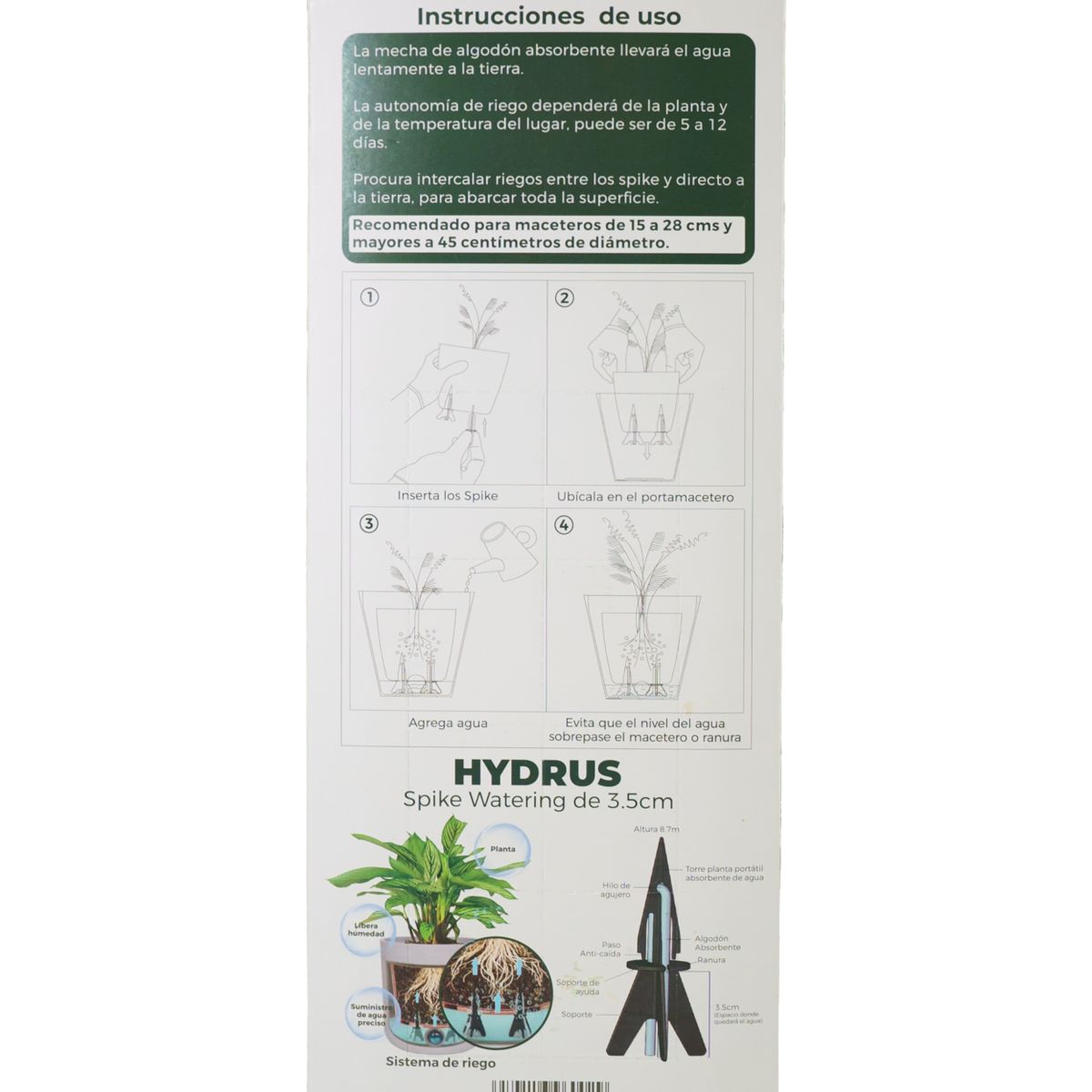 PLANT ME - Estaca de Autorriego Sistema Autorregante Hydrus 3.5 8PCS