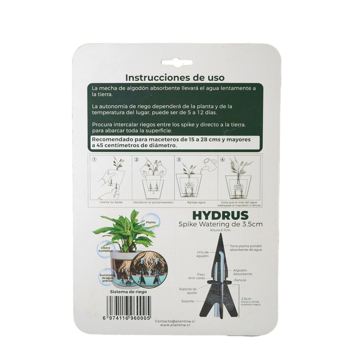 PLANT ME - Estaca de Autorriego Sistema Autorregante Hydrus 3.5 4PCS