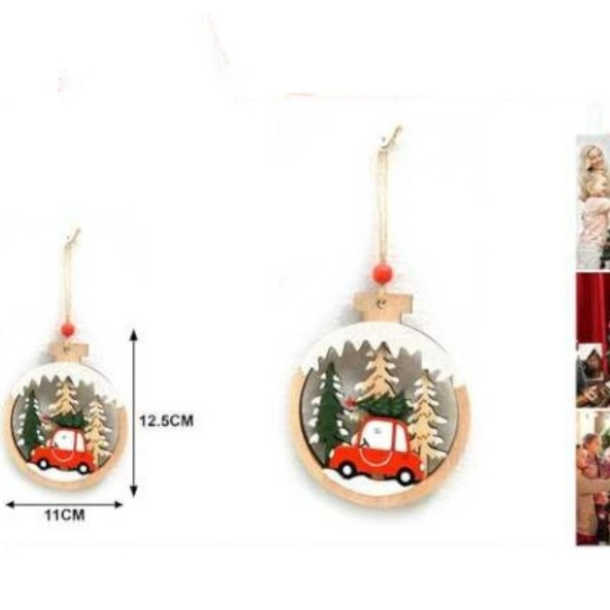 OEM - PACK 03 ADORNOS NAVIDAD PARA ARBOL 12 CM