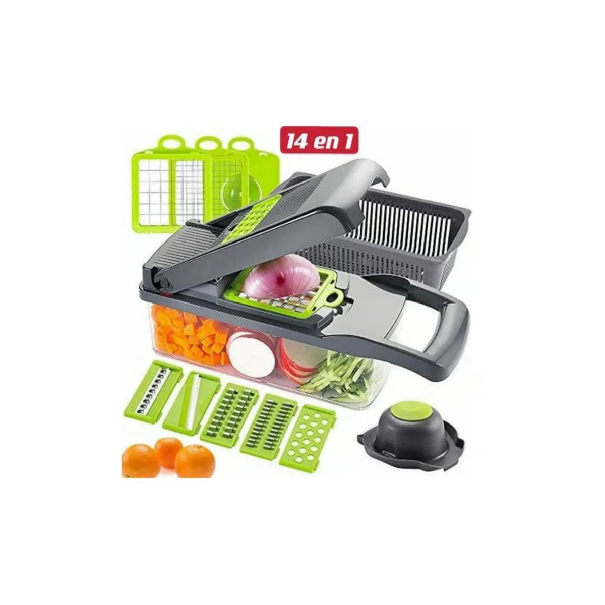 GENERICO - Picador Cortador De Verduras Frutas Rallador Alimentos 14 en 1