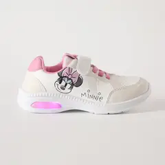 DISNEY - Zapatilla Con Luces Niña Carita Minnie Blanco
