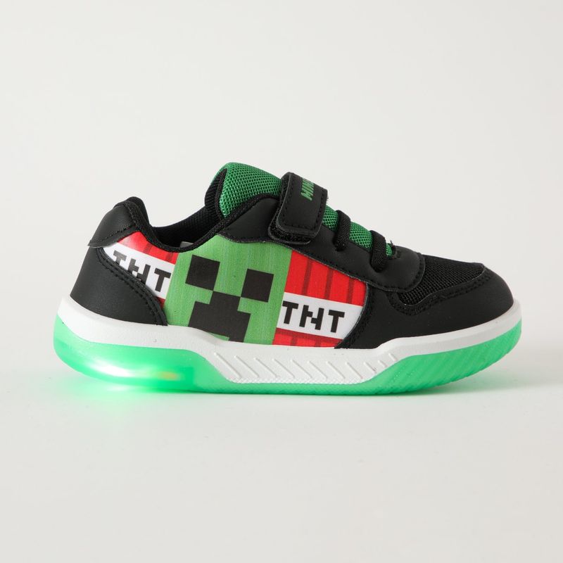 MINECRAFT - Zapatilla Con Luces Niño Tnt Negro Minecraft