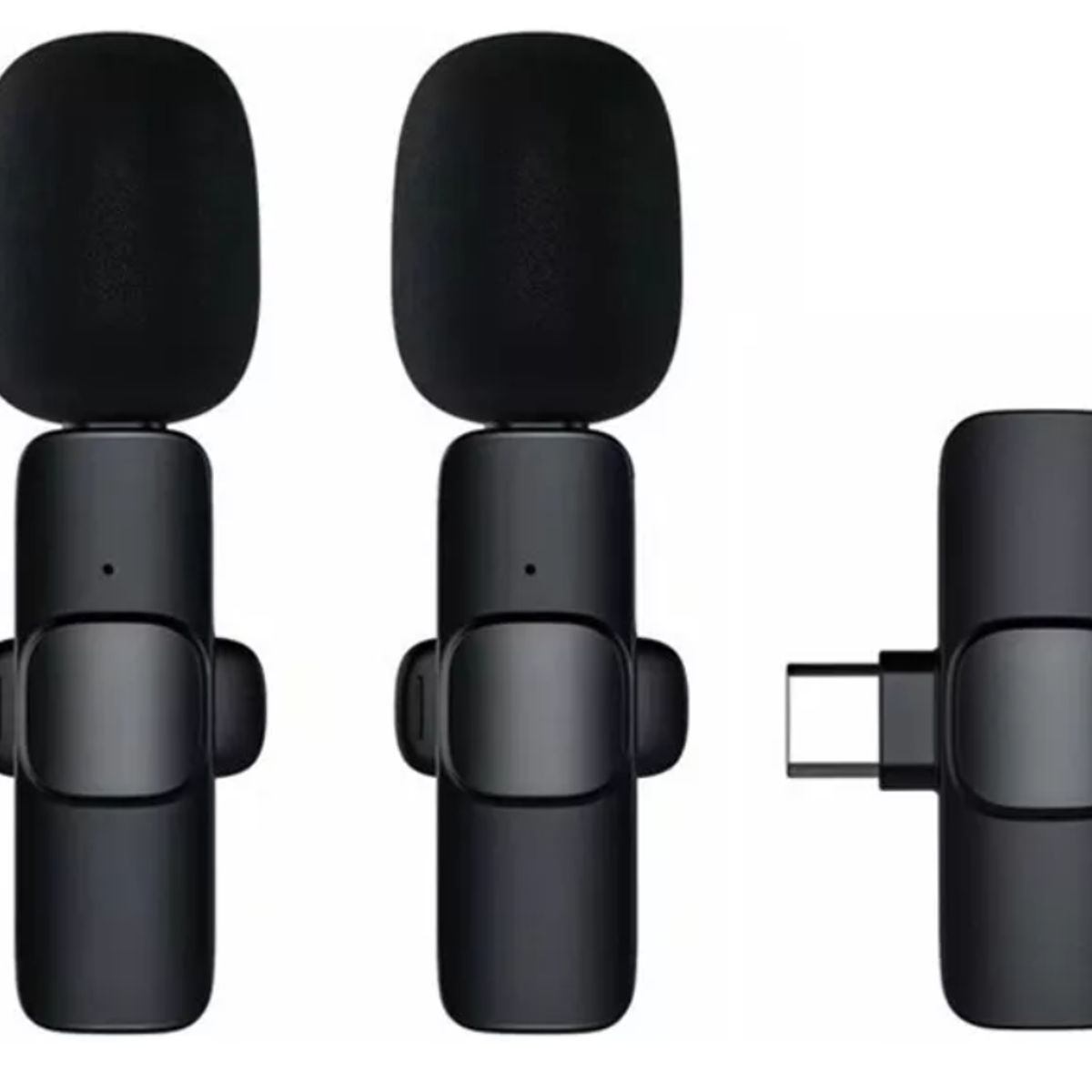 GENERICO - 2 Micrófono Inalámbrico Doble Compacto Usb-c Color Negro