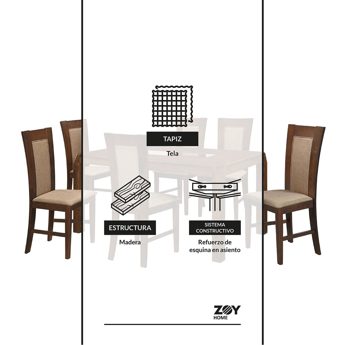 WDS HOME - Juego de Comedor Bali 8 Sillas.