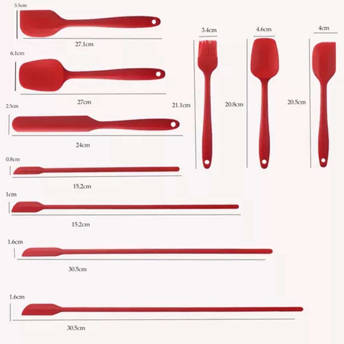 GENERICO - Espátula Antiadherente De Silicona, 10 Unidades