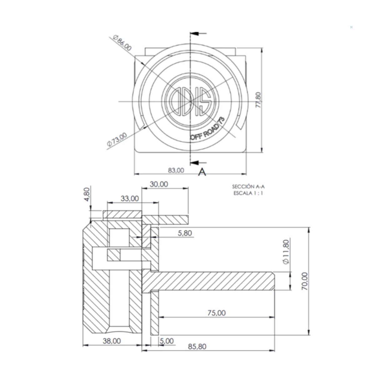 ODIS - Candado Disco Odis Off Road 173 Cortina Metálica - Gris