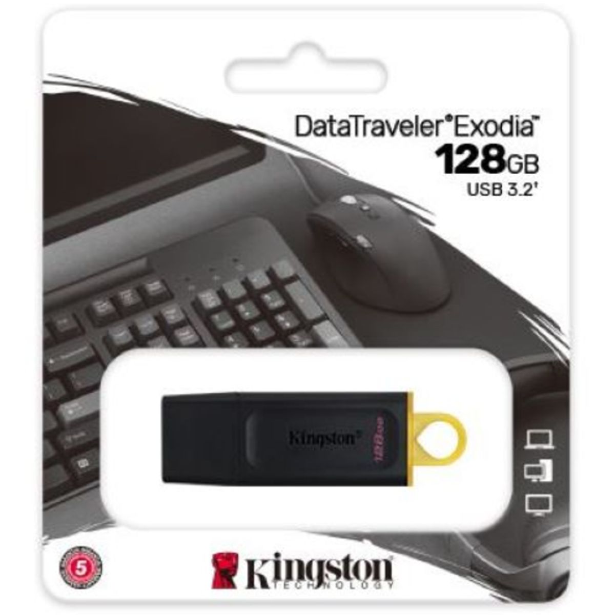 KINGSTON - Pendrive 128 GB - Kingston DataTraveler Exodia - Negro