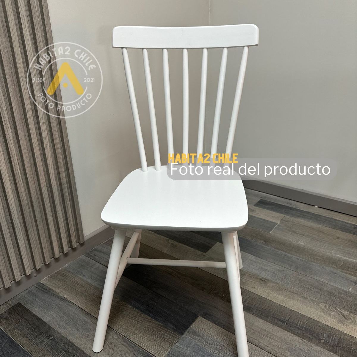 HABITA2 CHILE - Silla de Comedor Windsor de Madera Blanca