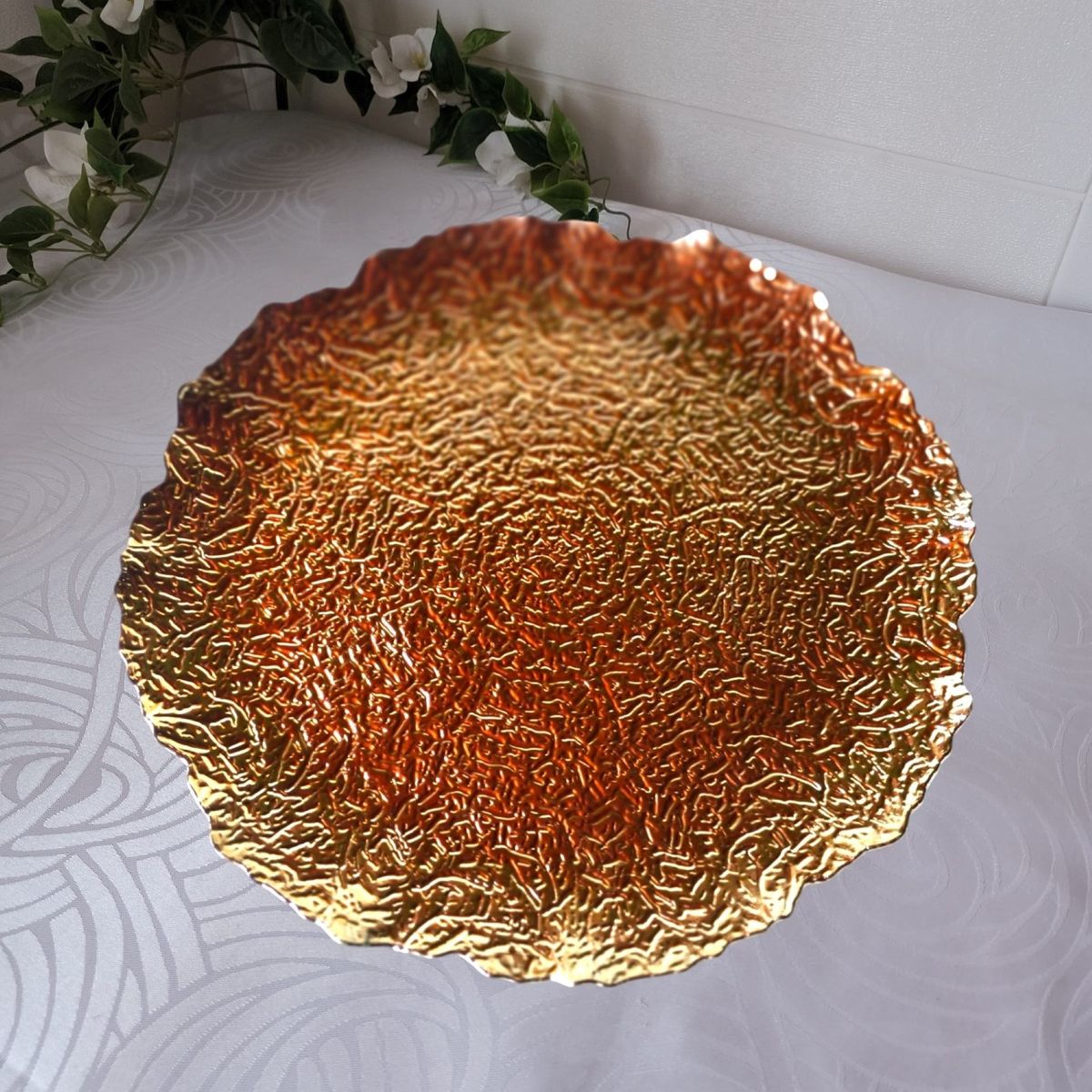 GENERICO - Pack 6 Bandejas & Plato Base Redondo - Dorado