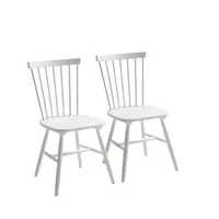 Pack 2 Silla de Comedor Windsor de Madera Blanco
