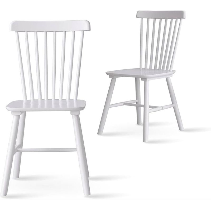 GENERICO - Pack 2 Silla de Comedor Windsor de Madera Blanco